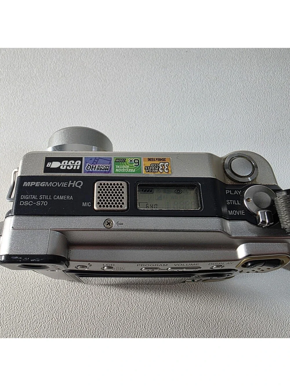 Sony Cyber-Shot DSC-S70 Digital Camera 3.3MP Tested Working